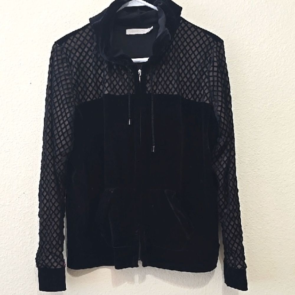 AnneโFontaine Black Mesh Bomberโ Jacket 42